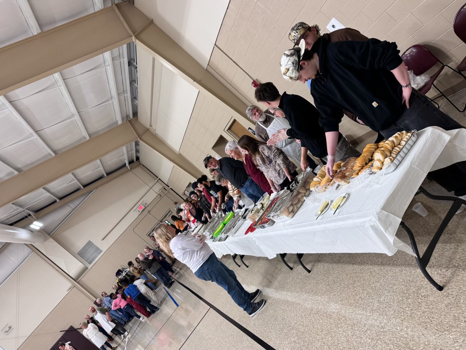 Volunteers ready to serve Thanksgiving dinner